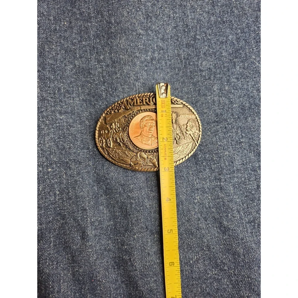 Vintage John Wayne American Coin Solid Brass Belt Buckle - Brand New